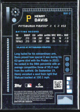 2024 Bowman - Bowman Ai Henry Davis #BAI-2 (RC)