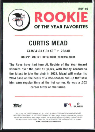 2024 Bowman - Rookie of the Year Favorites Curtis Mead #ROY-10 (RC)