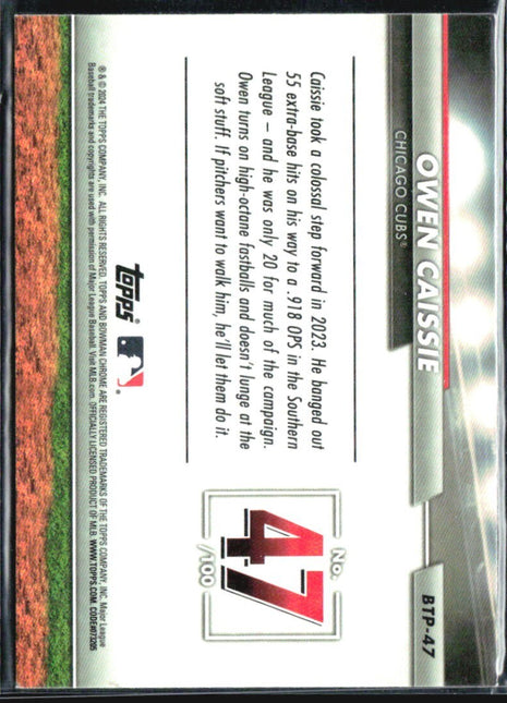 2024 Bowman - Bowman Scouts Top 100 Owen Caissie #BTP-47 (RC)