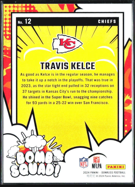 2024 Panini Donruss - Bomb Squad Travis Kelce #12 Holo /100