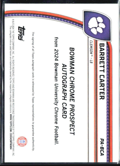 2024 Bowman University Chrome Barrett Carter 1st Stealth Auto