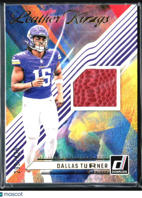 2024 Panini Donruss Leather Kings Dallas Turner Rc Ball Relic /425