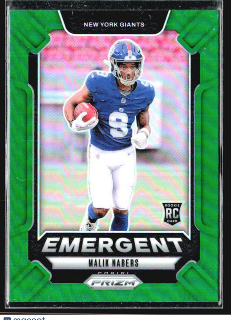 2024 Panini Prizm - Emergent Malik Nabers #6 Green Prizm (RC)