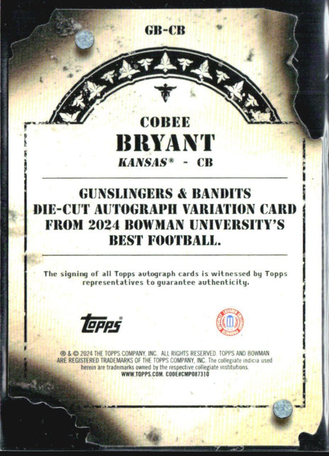 2024 Bowman University Best Cobee Bryant Bandit Wanted Auto