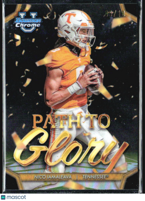 2024 Bowman Chrome University Nico Iamaleava Path to Glory Black Refractor /10