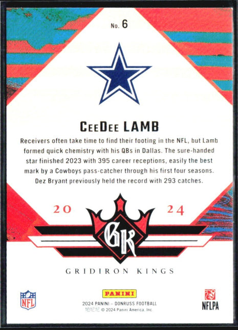 2024 Panini Donruss Gridiron Kings Ceedee Lamb #6