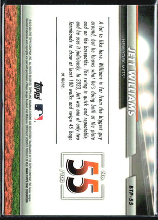 2024 Bowman - Bowman Scouts Top 100 Jett Williams #BTP-55 (RC)