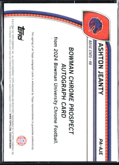2024 Bowman University Chrome Ashton Jeanty Pink Refractor 1st Auto /150 #PA-AJE