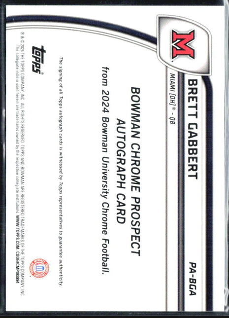 2024 Bowman University Chrome Brett Gabbert 1st Auto