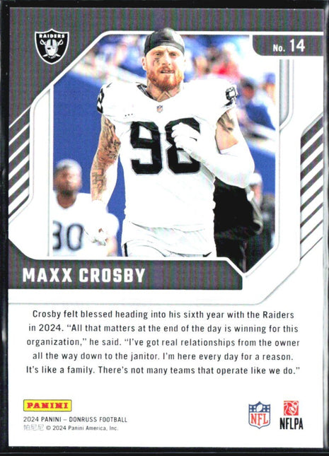 2024 Panini Donruss Elite Series Maxx Crosby #14