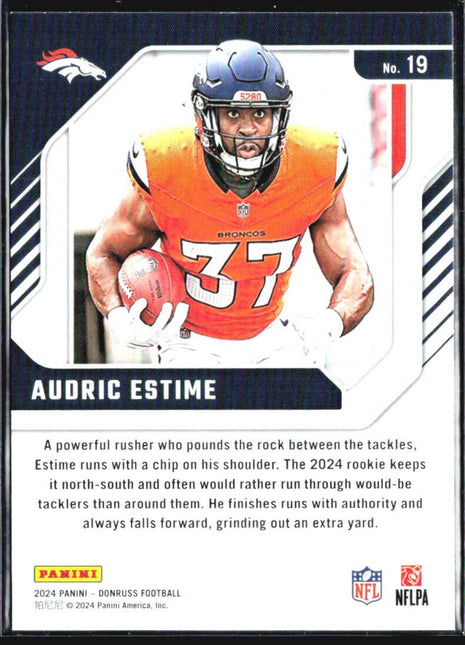 2024 Panini Donruss - Elite Series Rookies Audric Estime #19 (RC)