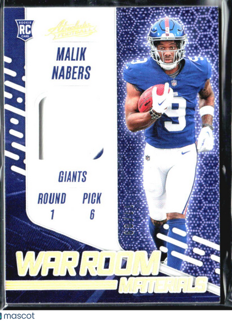2024 Panini Absolute - Rookies Malik Nabers #WRM-MNS (RC) Waroom Patch /99
