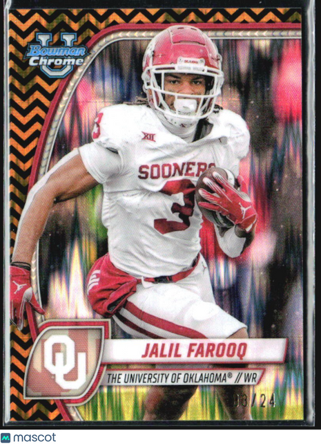 2024 Bowman University Chrome Jalil Farooq Black & Gold Stealth /24 #200
