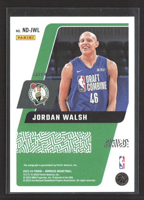 2023-24 Panini Donruss Next Day Signatures Jordan Walsh Rc Auto #ND-JWL