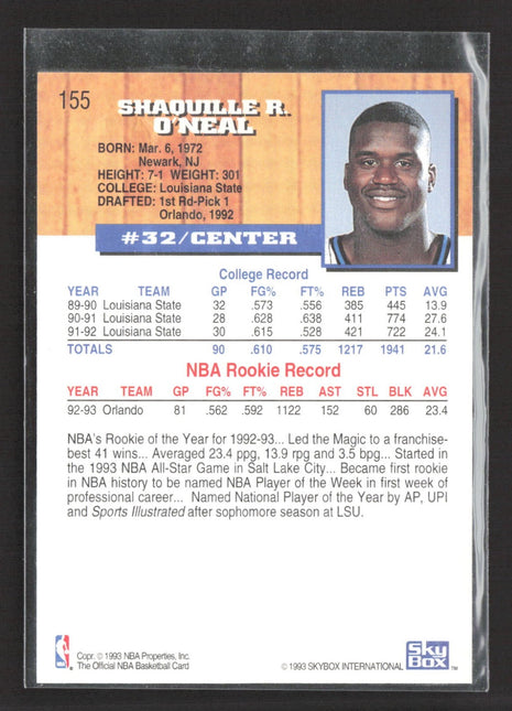 1993-94 NBA Hoops - Shaquille O'Neal #155
