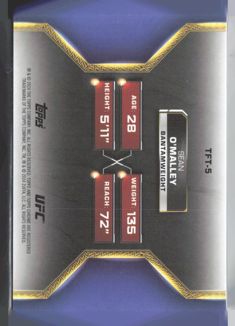 2024 Topps Chrome UFC - Tale of the Tape Sean O'Malley #TFT-5 Gold /50