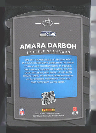2017 Panini Donruss - Rated Rookie Amara Darboh #307 (RC) Black Die Cut 1/1