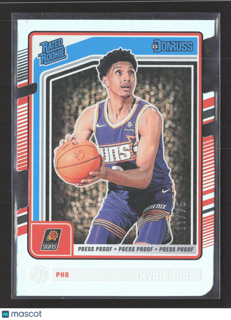 2024-25 Panini Donruss - Rated Rookie Ryan Dunn #214 Press Proof Silver (RC) /75