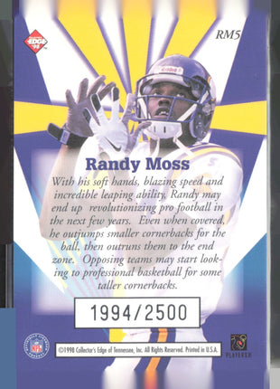 1998 Collector's Edge Masters - Randy Moss #RM5 /2500