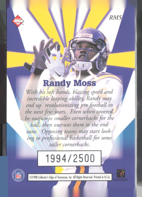 1998 Collector's Edge Masters - Randy Moss #RM5 /2500