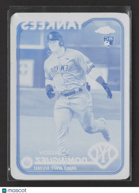 2024 Topps Chrome Update Jasson Dominguez Printing Plate Cyan 1/1 Rc
