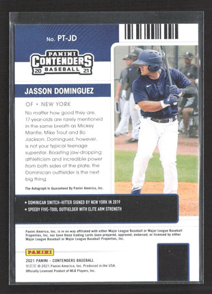 2021 Panini Contenders - Prospect Ticket Jasson Dominguez #PT-JD Rc Auto /75