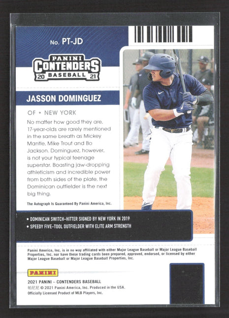 2021 Panini Contenders - Prospect Ticket Jasson Dominguez #PT-JD Rc Auto /75
