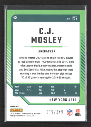 2024 Panini Donruss Optic C.J. Mosley #157 Orange /249
