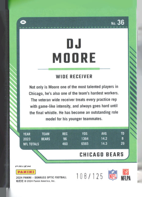 2024 Panini Donruss Optic - D.J. Moore #36 Red /125