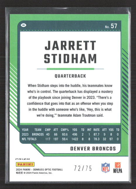 2024 Panini Optic - Jarrett Stidham #57 /75