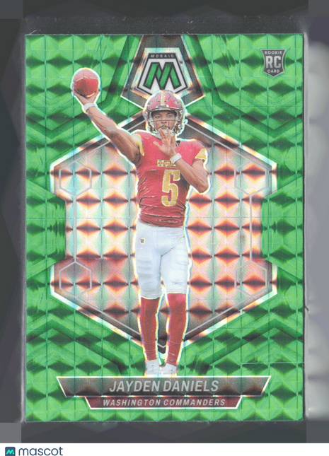 2024 Panini Mosaic - Rookies Jayden Daniels #302 Green Mosaic Prizm (RC)