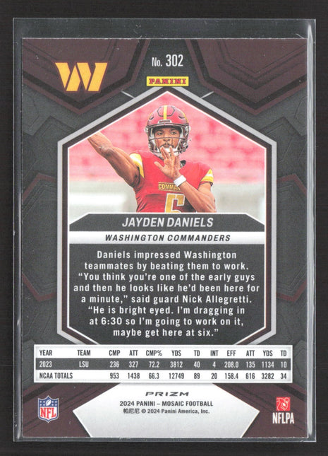2024 Panini Mosaic - Rookies Jayden Daniels #302 Green Mosaic Prizm (RC)