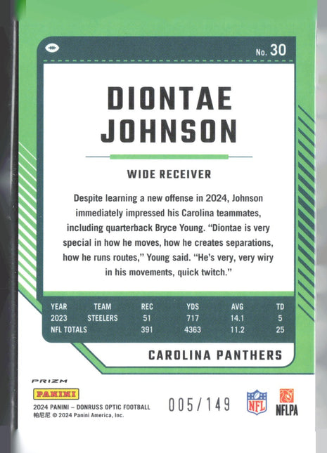 2024 Panini Donruss Optic Diontae Johnson Flex Emoji /149 #30