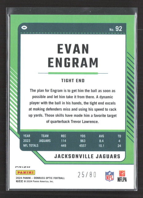 2024 Panini Donruss Optic - Evan Engram #92 Pink Velocity Prizm /80