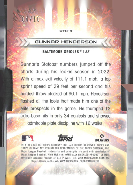 2024 Topps Chrome Stella Nova Gunnar Henderson #STN-4 /10 Rc