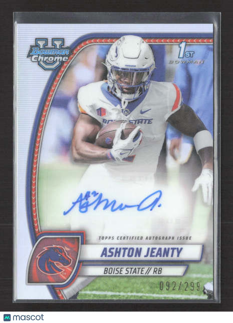 2024 Bowman Univeristy Chrome Ashton Jeanty 1st Refractor auto /299