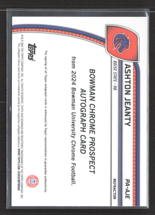 2024 Bowman Univeristy Chrome Ashton Jeanty 1st Refractor auto /299