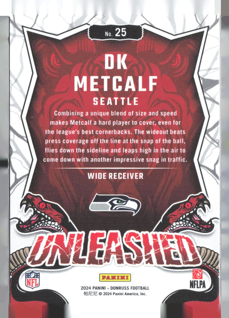 2024 Panini Donruss Unleashed Gold DK Metcalf /10 #25