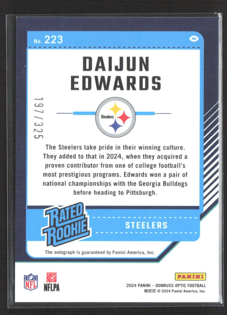2024 panini Optic Daijun Edwards Rc Auto /325 #223