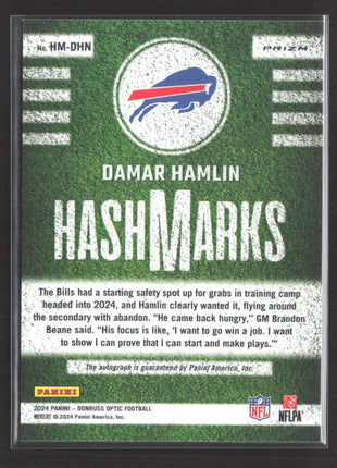 2024 Panini Donruss Optic Damar Hamlin Hashmarks Auto Silver