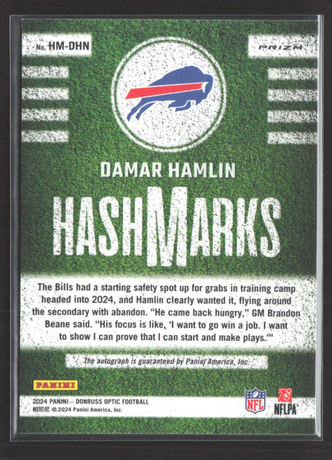 2024 Panini Donruss Optic Damar Hamlin Hashmarks Auto Silver