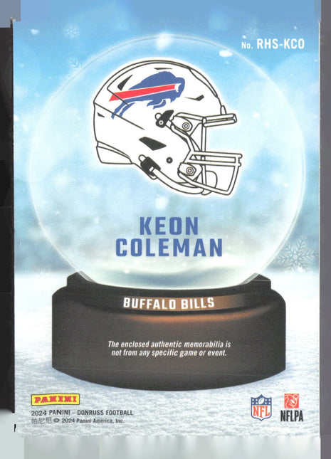 2024 Panini Donruss - Rookie Holiday Sweaters Keon Coleman #RHS-KCO Rc Relic