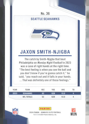2024 Panini Elite Status Jaxon Smith Njigba /875 #36