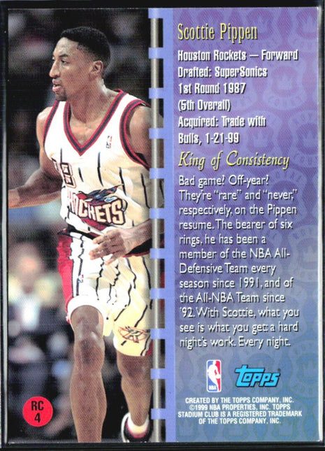 1998 Stadium Club Scottie Pippen Royal Court #rc4
