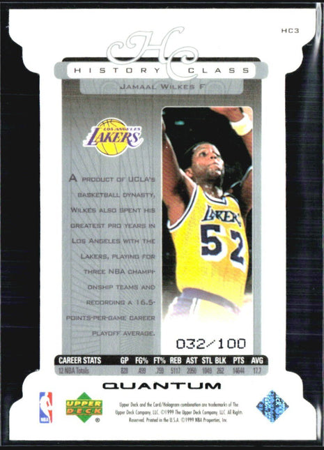 1999-00 Upper Deck - History Class Jamaal Wilkes #HC3 /100 Qunatum