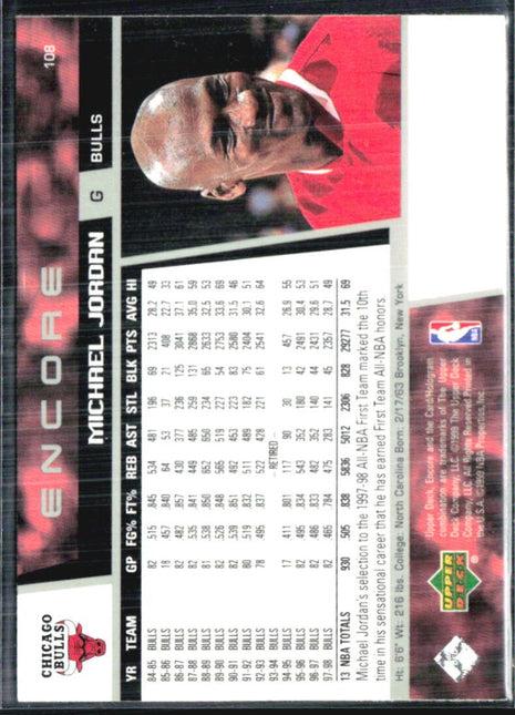 1998-99 Upper Deck Michael Jordan Encore #108
