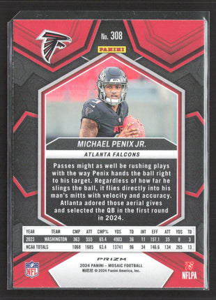2024 Panini Mosaic - Rookies Michael Penix Jr. #308 Green Mosaic Prizm (RC)
