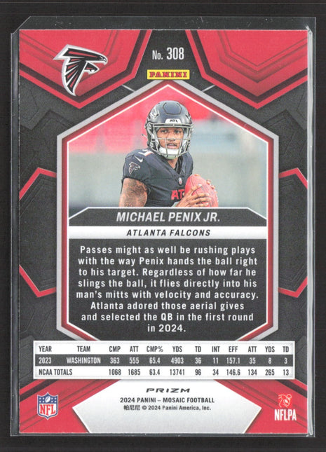 2024 Panini Mosaic - Rookies Michael Penix Jr. #308 Green Mosaic Prizm (RC)
