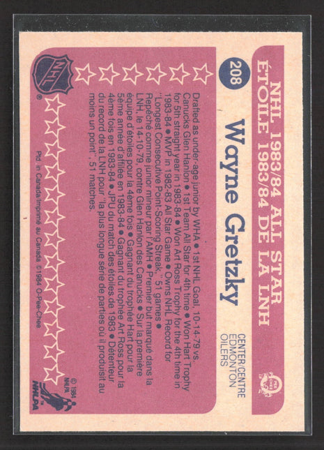 1984-85 O-Pee-Chee - Wayne Gretzky #208