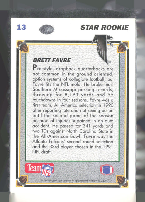 1991 Upper Deck - Brett Favre #13 1992 Hologram (RC)